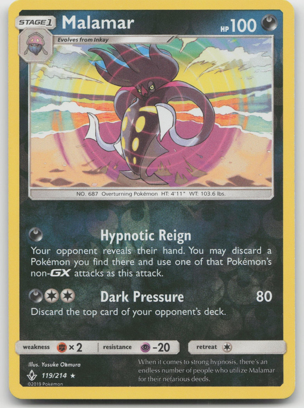 Malamar Reverse Holo Rare SM - Unbroken Bonds 119/214 LP