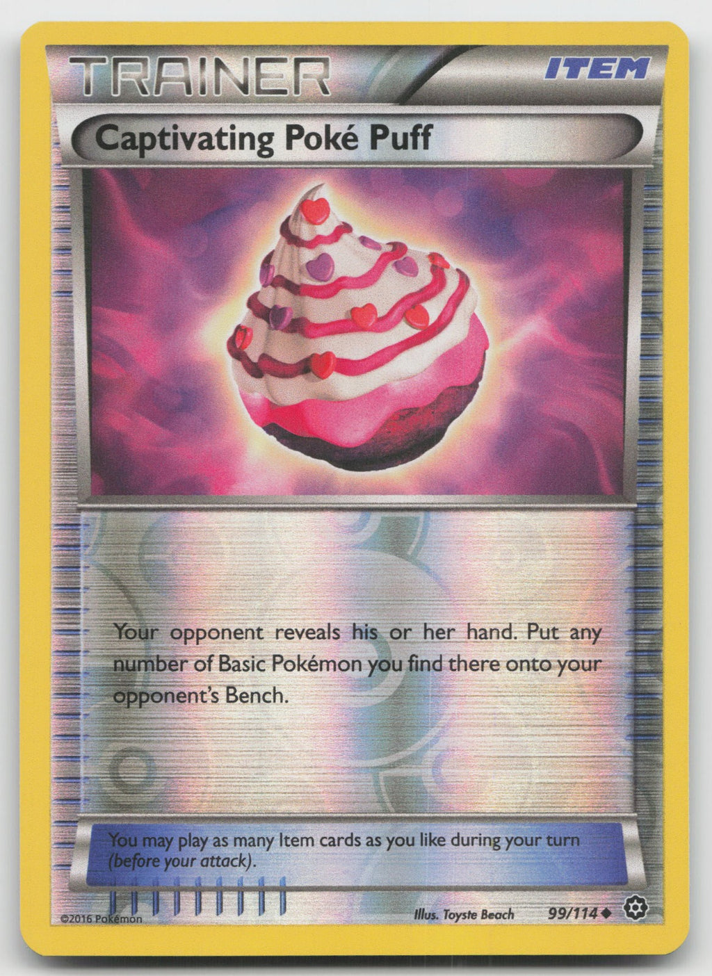 Captivating Poke Puff Uncommon Reverse Holo XY - Steam Siege 99/114 LP