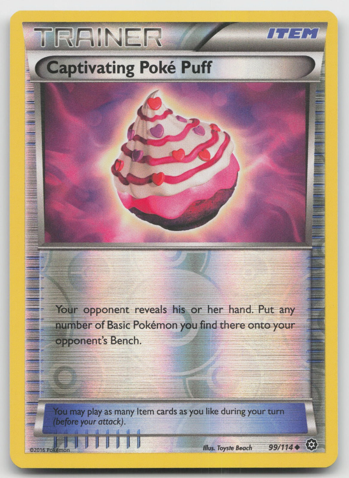 Captivating Poke Puff Uncommon Reverse Holo XY - Steam Siege 99/114 LP