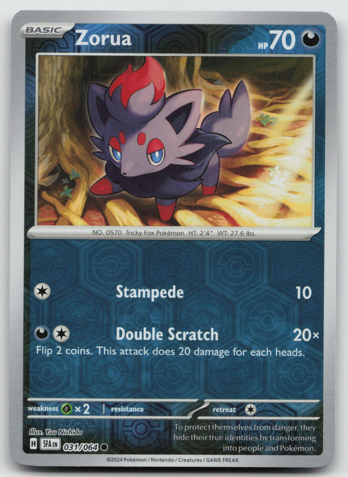 Zorua Common Reverse Holo SV: Shrouded Fable 031/064 NM