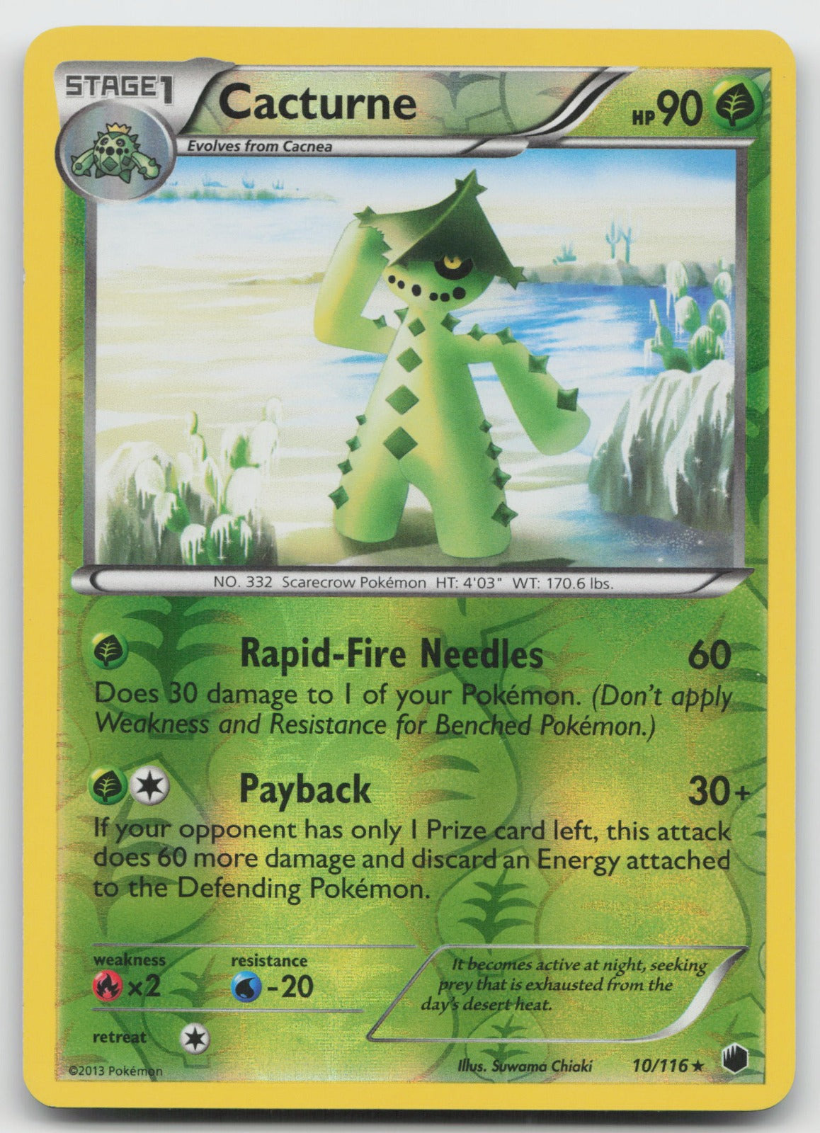 Cacturne Rare Reverse Holo Plasma Freeze 10/116 LP