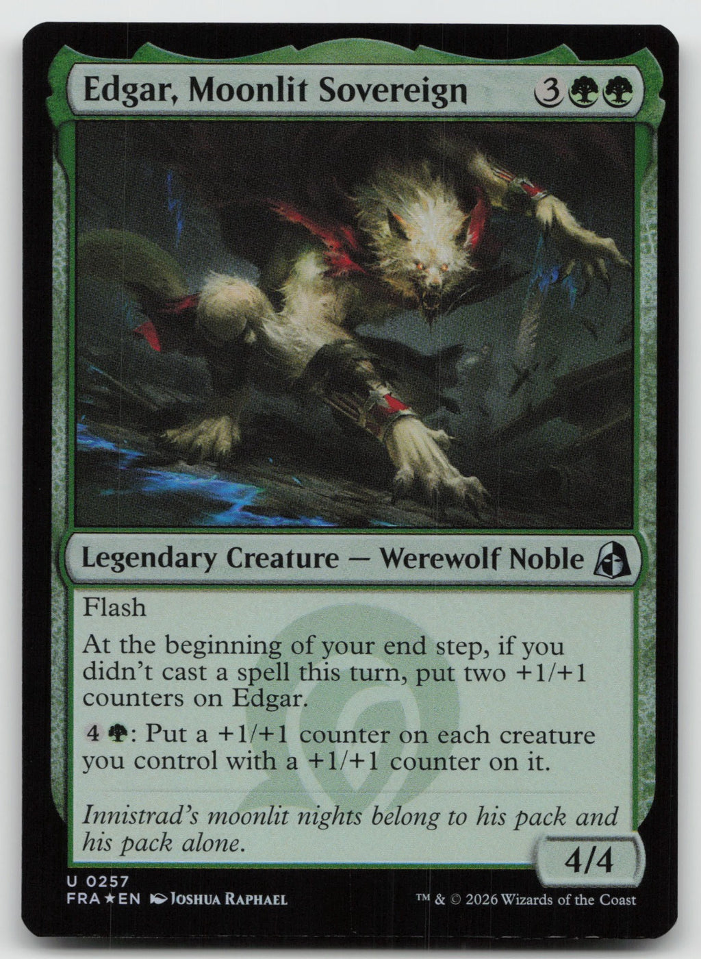 Edgar, Moonlit Sovereign U Foil Reality Fracture 257 NM