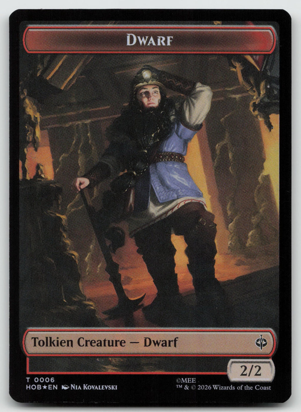 Human Soldier // Dwarf Double-Sided Token T Foil The Hobbit 2 // 6 NM