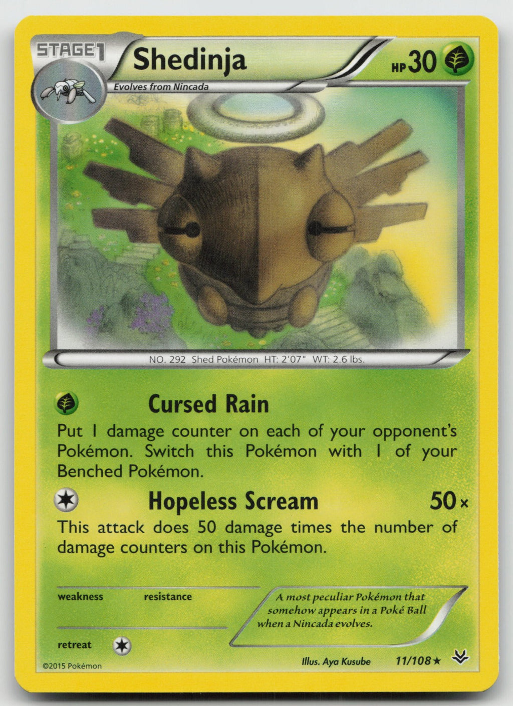 Shedinja Rare XY - Roaring Skies 11/108 LP