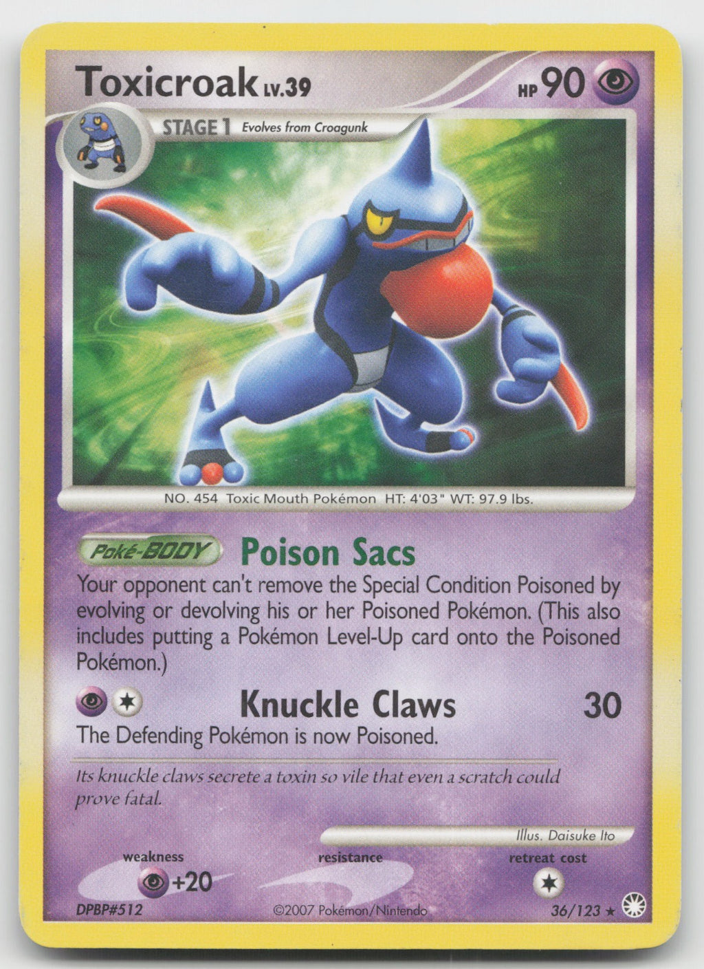 Toxicroak Rare Mysterious Treasures 36/123 MP