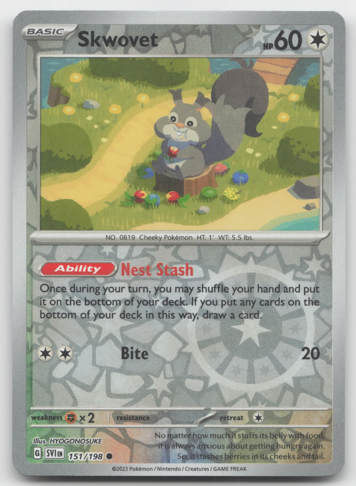 Skwovet Reverse Holo Common SV01: Scarlet & Violet Base Set 151/198 NM