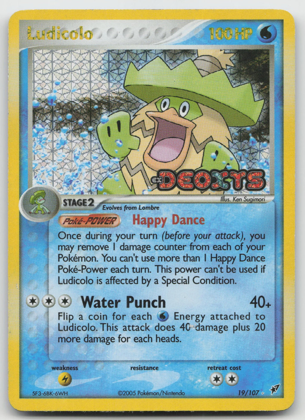 Ludicolo - Rare Reverse Holo Deoxys 19/107 LP