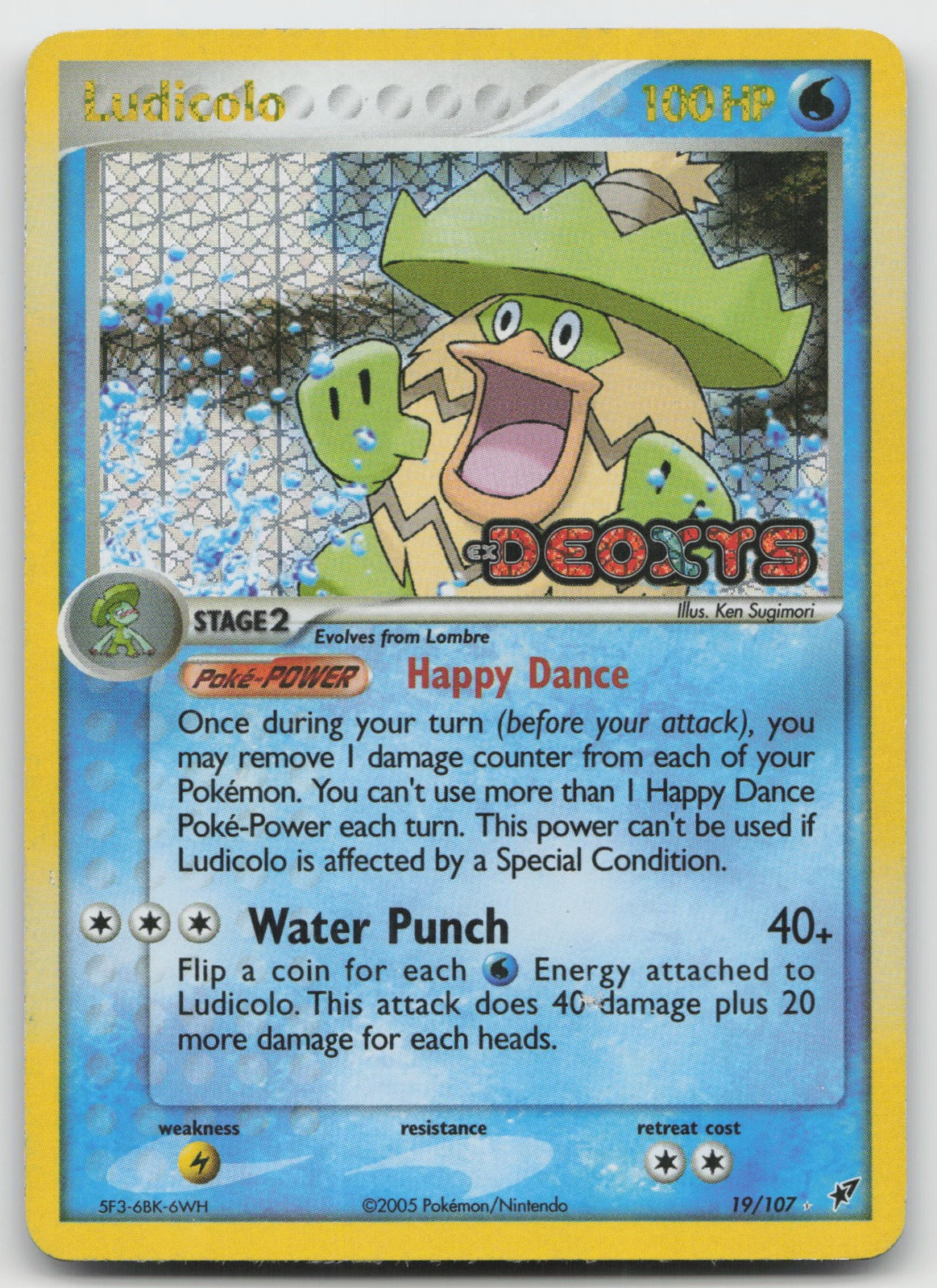 Ludicolo - Rare Reverse Holo Deoxys 19/107 LP