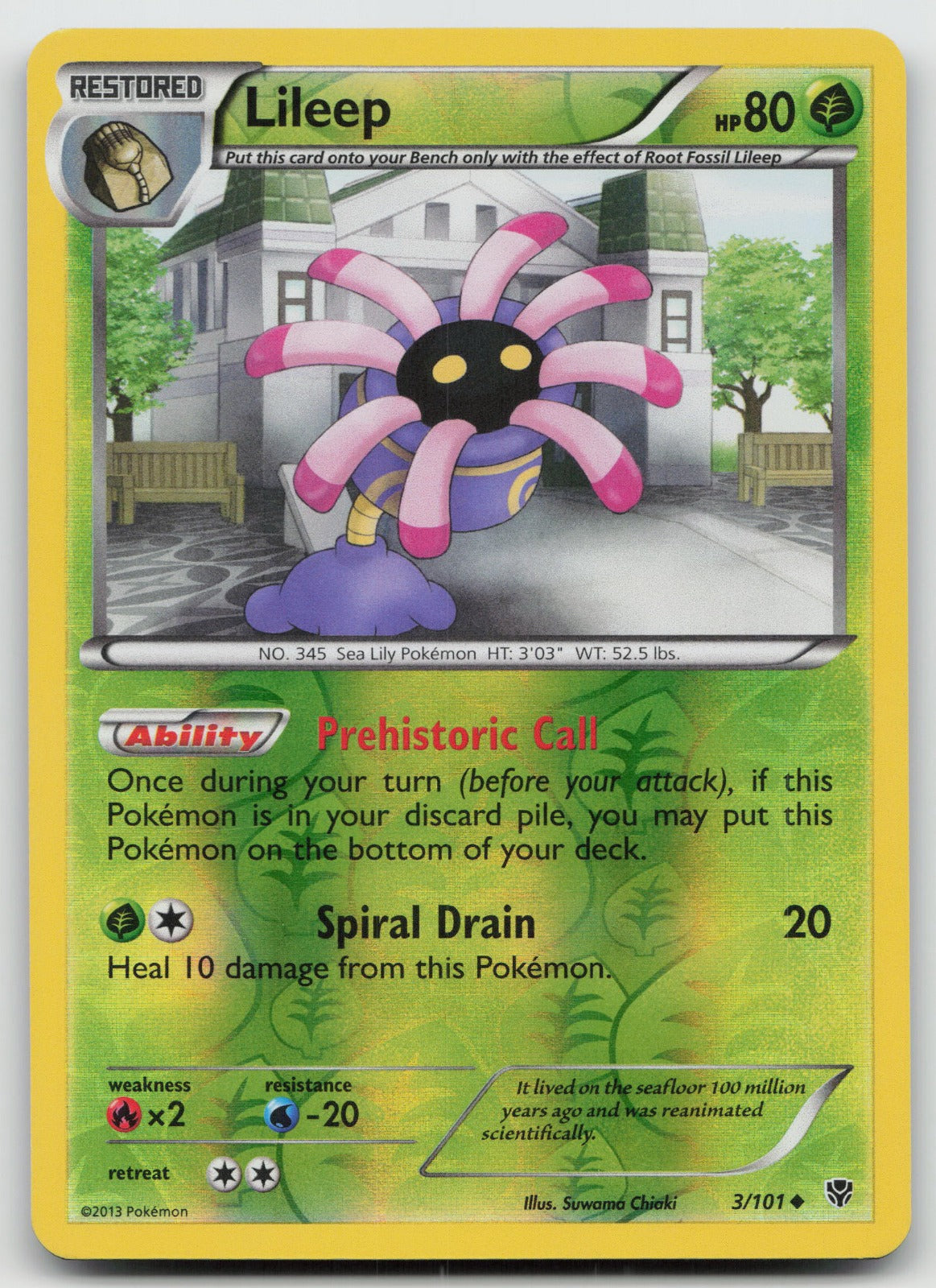 Lileep Uncommon Reverse Holo Plasma Blast 3/101 NM