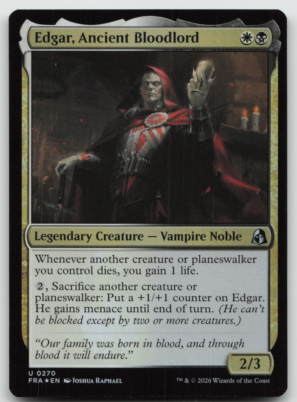 Edgar, Ancient Bloodlord U Foil Reality Fracture 270 NM