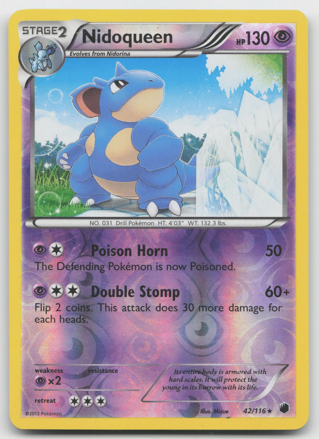 Nidoqueen Rare Reverse Holo Plasma Freeze 42/116 LP