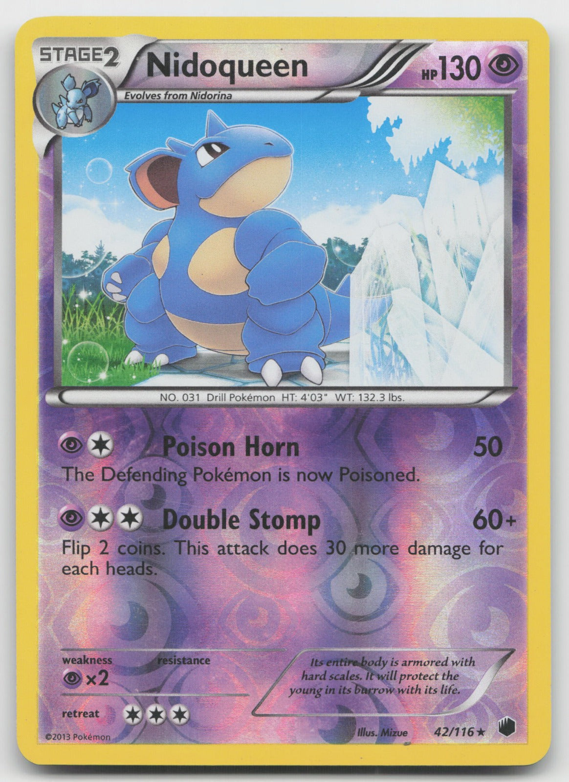Nidoqueen Rare Reverse Holo Plasma Freeze 42/116 LP