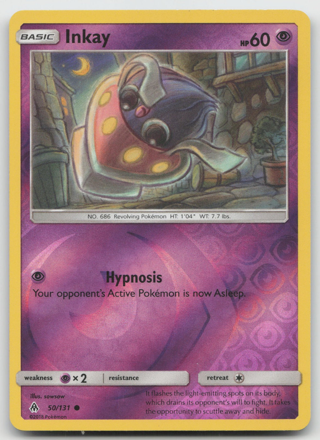 Inkay Reverse Holo Common SM - Forbidden Light 50/131 NM