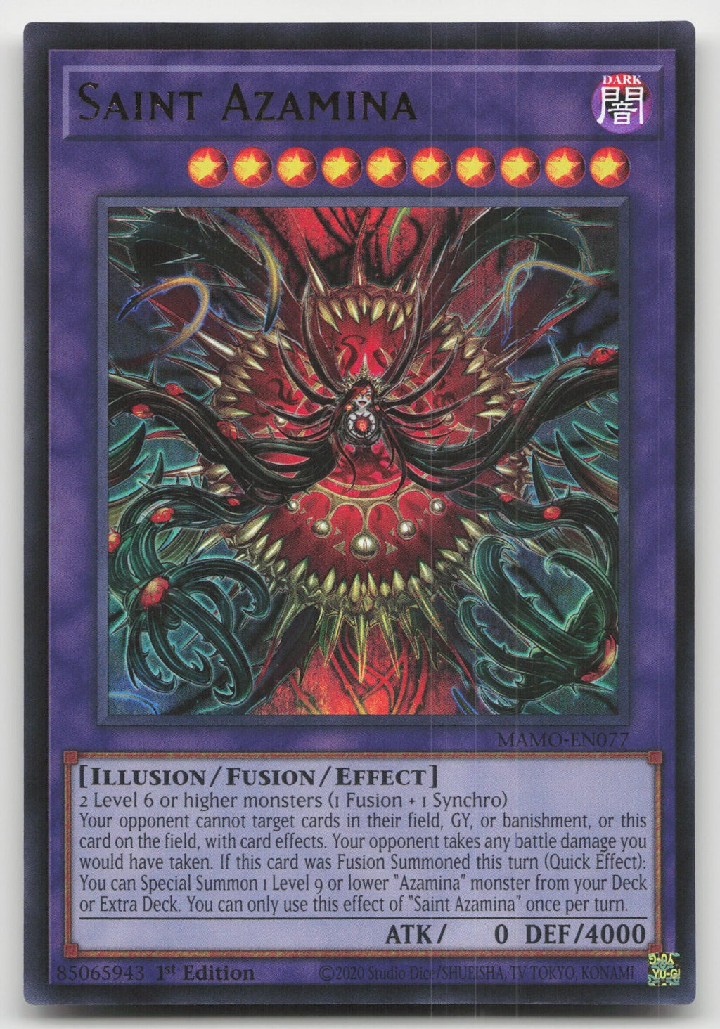 Saint Azamina 1st Edition Ultra Rare Magnificent Monsters MAMO-EN077 NM
