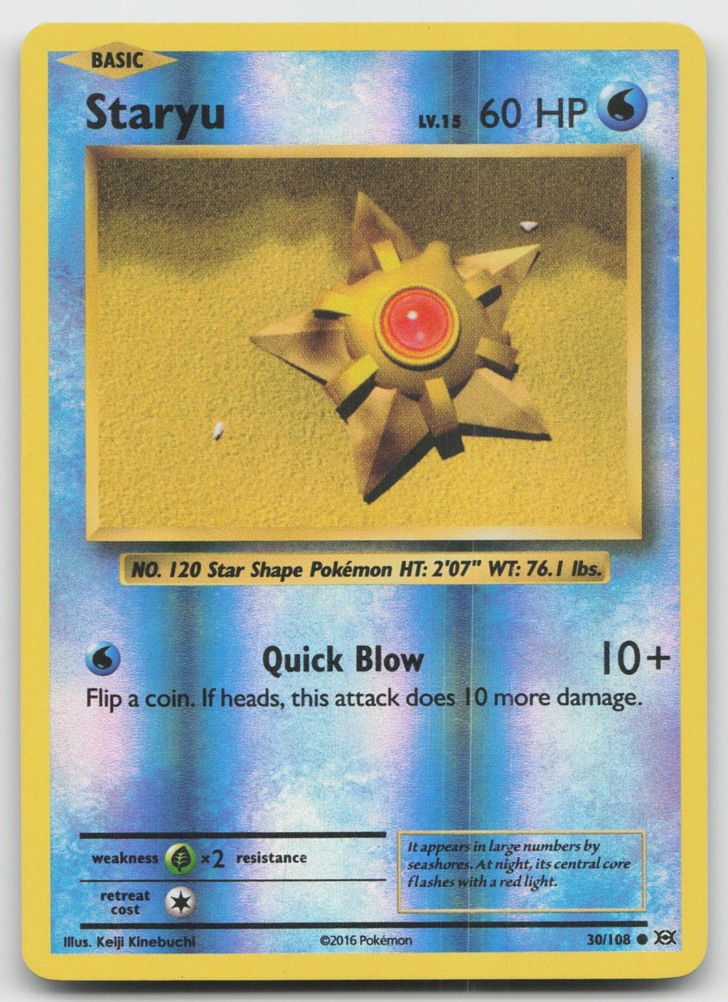 Staryu Reverse Holo Common XY - Evolutions 30/108 VLP