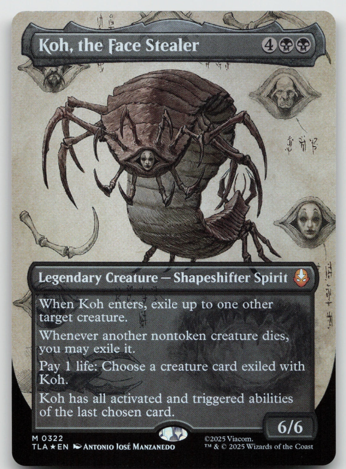Koh, the Face Stealer (Borderless) M Foil Avatar: The Last Airbender 322 NM
