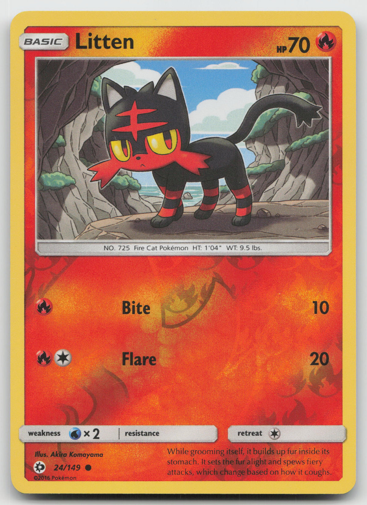 Litten Common Reverse Holo SM Base Set 24/149 LP