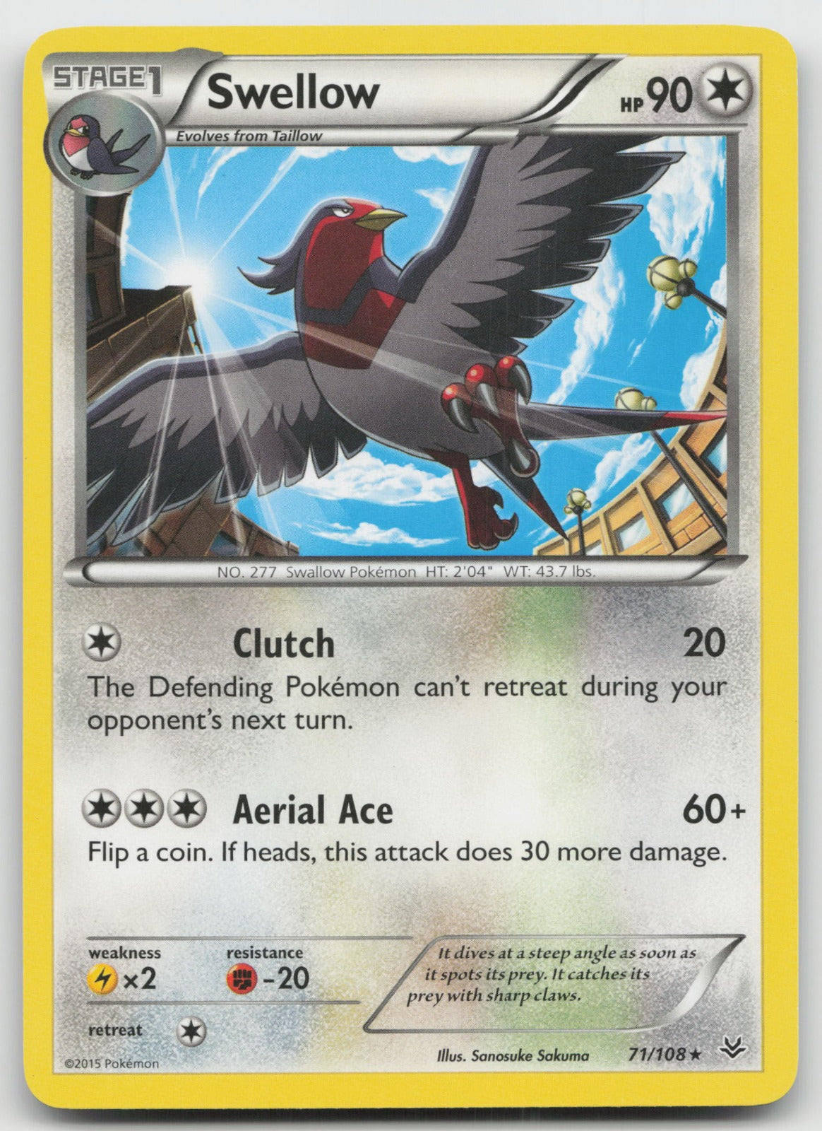 Swellow Rare XY - Roaring Skies 71/108 LP