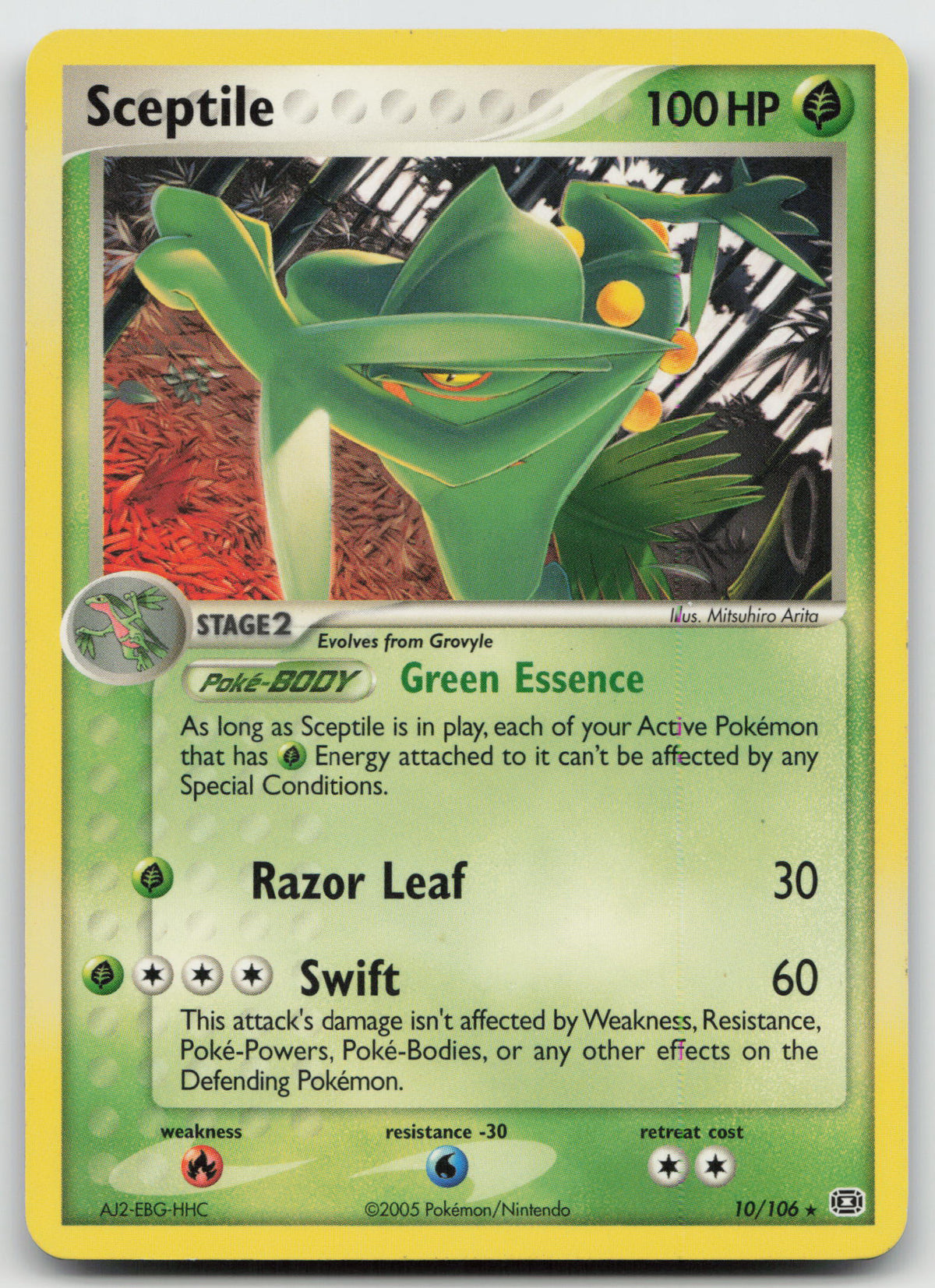 Sceptile NON Holo Rare Normal Emerald 10/106 NM