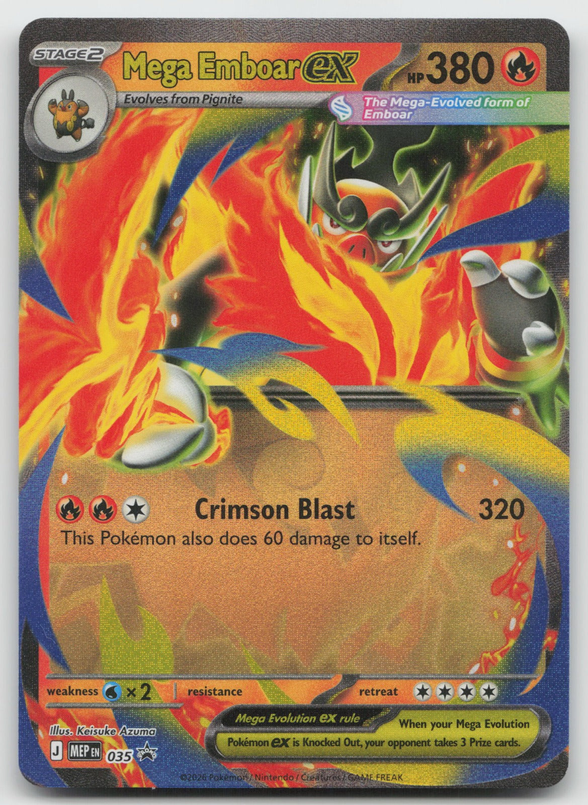 Mega Emboar ex - Promo Holo ME: Mega Evolution Promo MEP035 NM