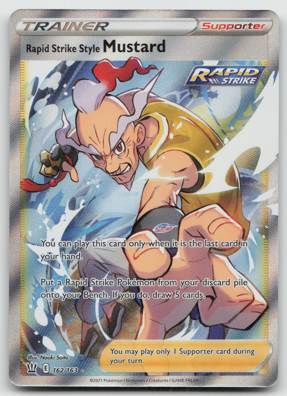 Rapid Strike Style Mustard (Full Art) Holo Ultra Rare Battle Styles 162/163 NM