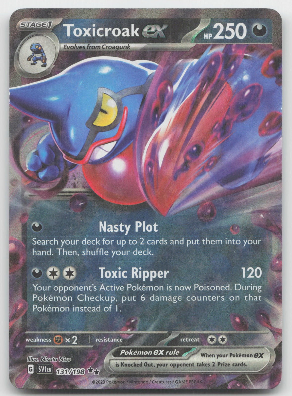 Toxicroak ex Holo Double Rare SV01: Scarlet & Violet Base Set 131/198 NM