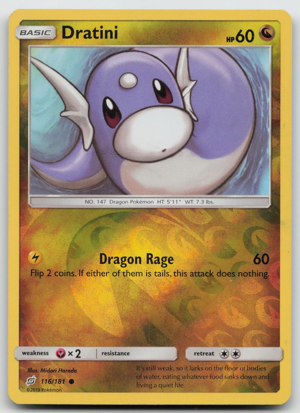 Dratini Reverse Holo Common SM - Team Up 116/181 LP