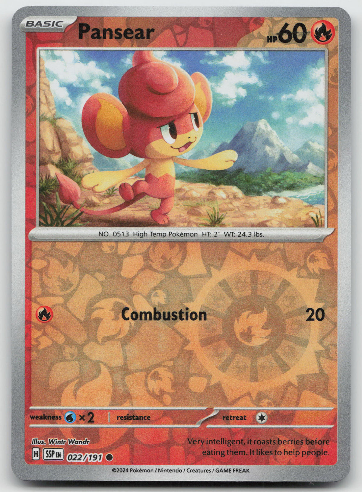Pansear Common Reverse Holo SV08: Surging Sparks 022/191 NM