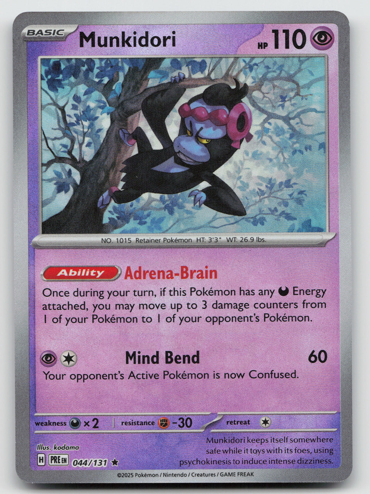 Munkidori (Poke Ball Pattern) Rare Holo SV: Prismatic Evolutions 044/131 NM