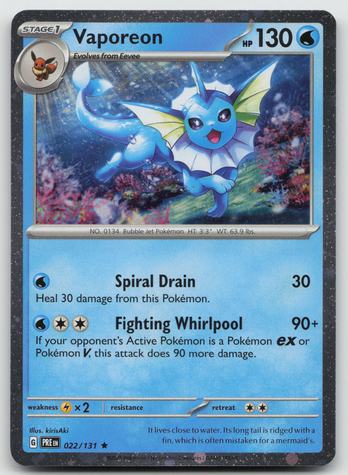 Vaporeon - (Cosmos Holo) Rare Holo Promo Prismatic Evolutions 022/131 NM
