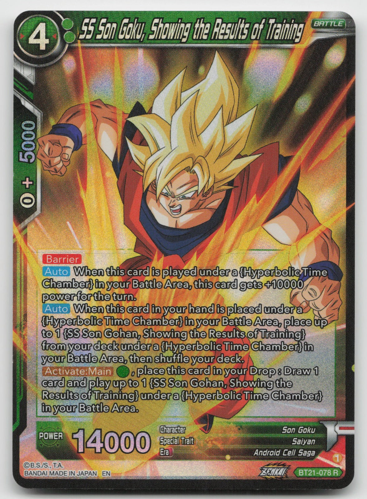 SS Son Goku, Showing the Results of Training Foil Wild Resurgence BT21-078 NM