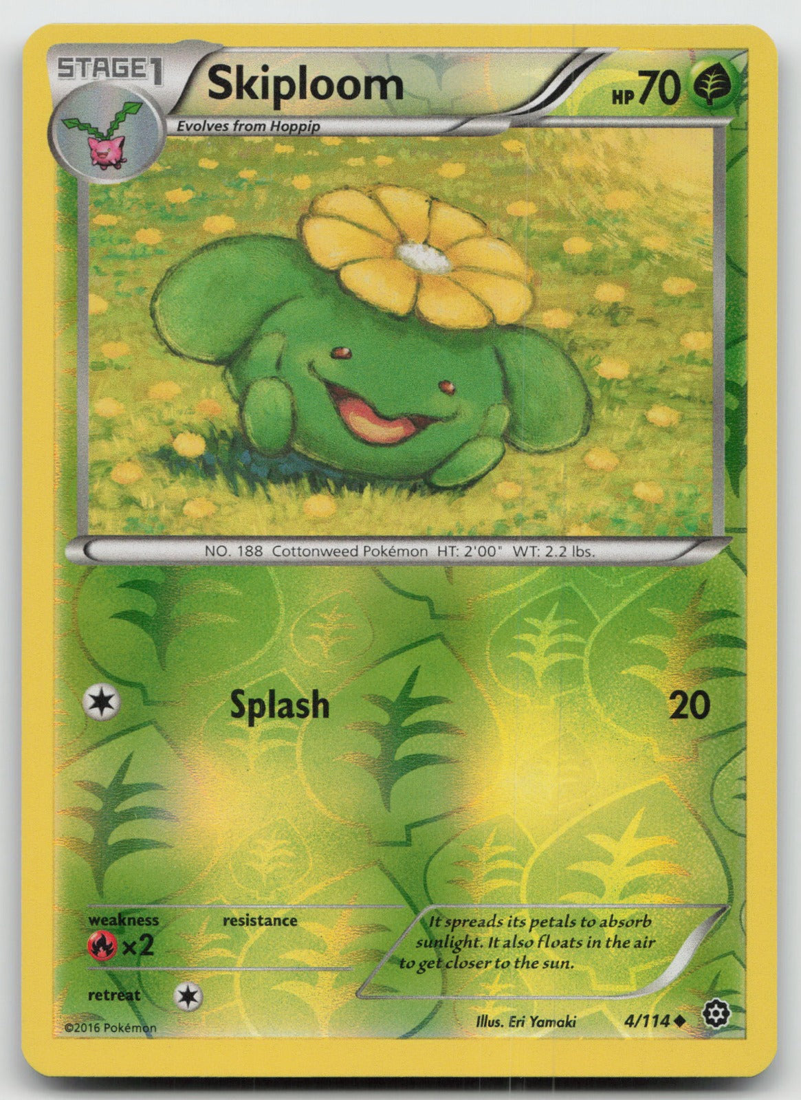 Skiploom Uncommon Reverse Holo XY - Steam Siege 4/114 LP
