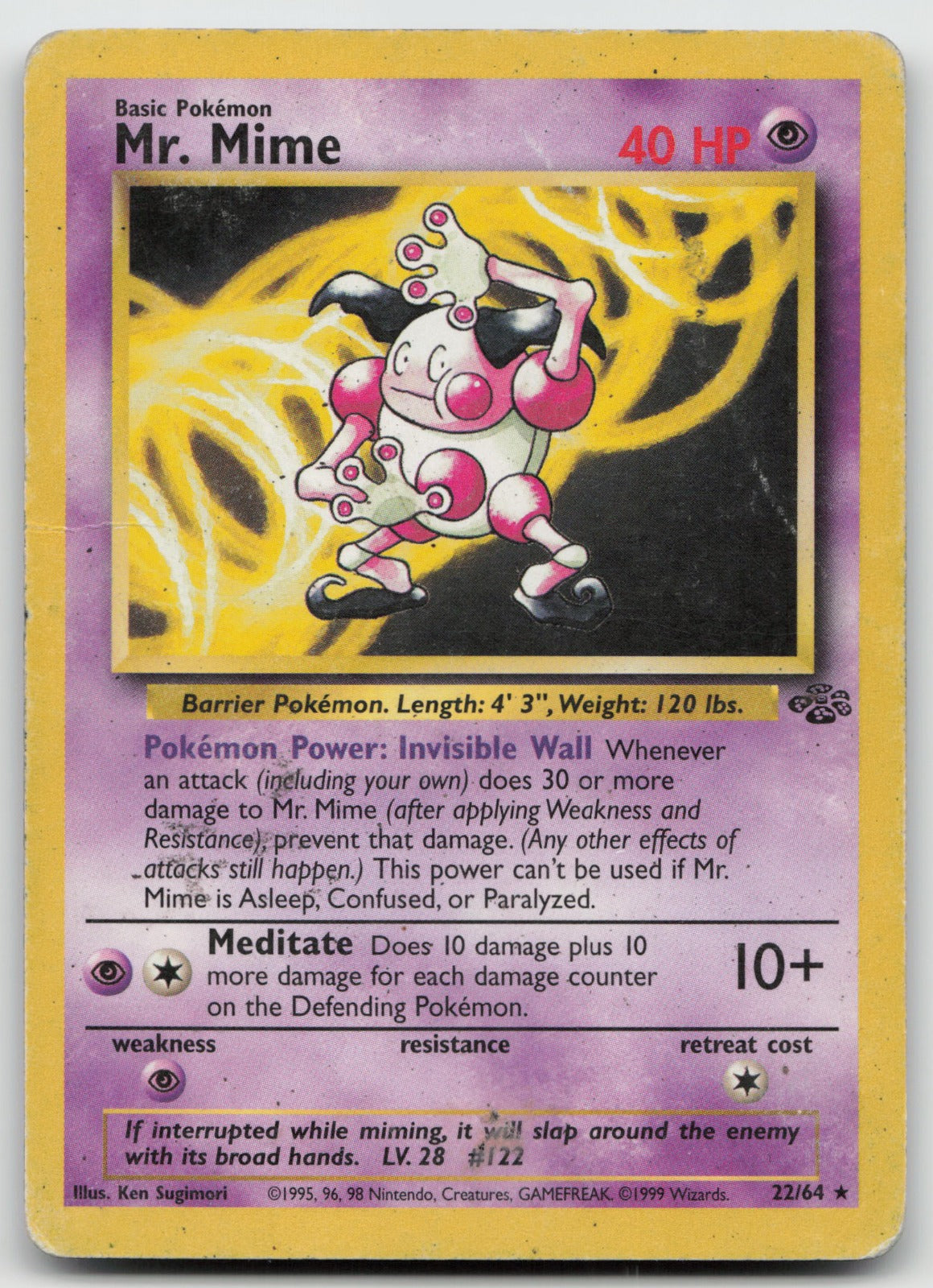 Mr. Mime Rare Unlimited Jungle 22/64 DMG