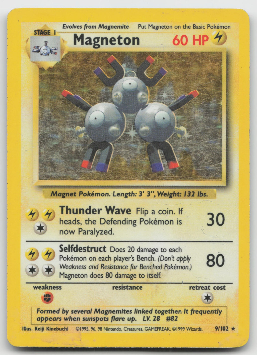 Magneton Holo Rare Base Set 9/102 DMG