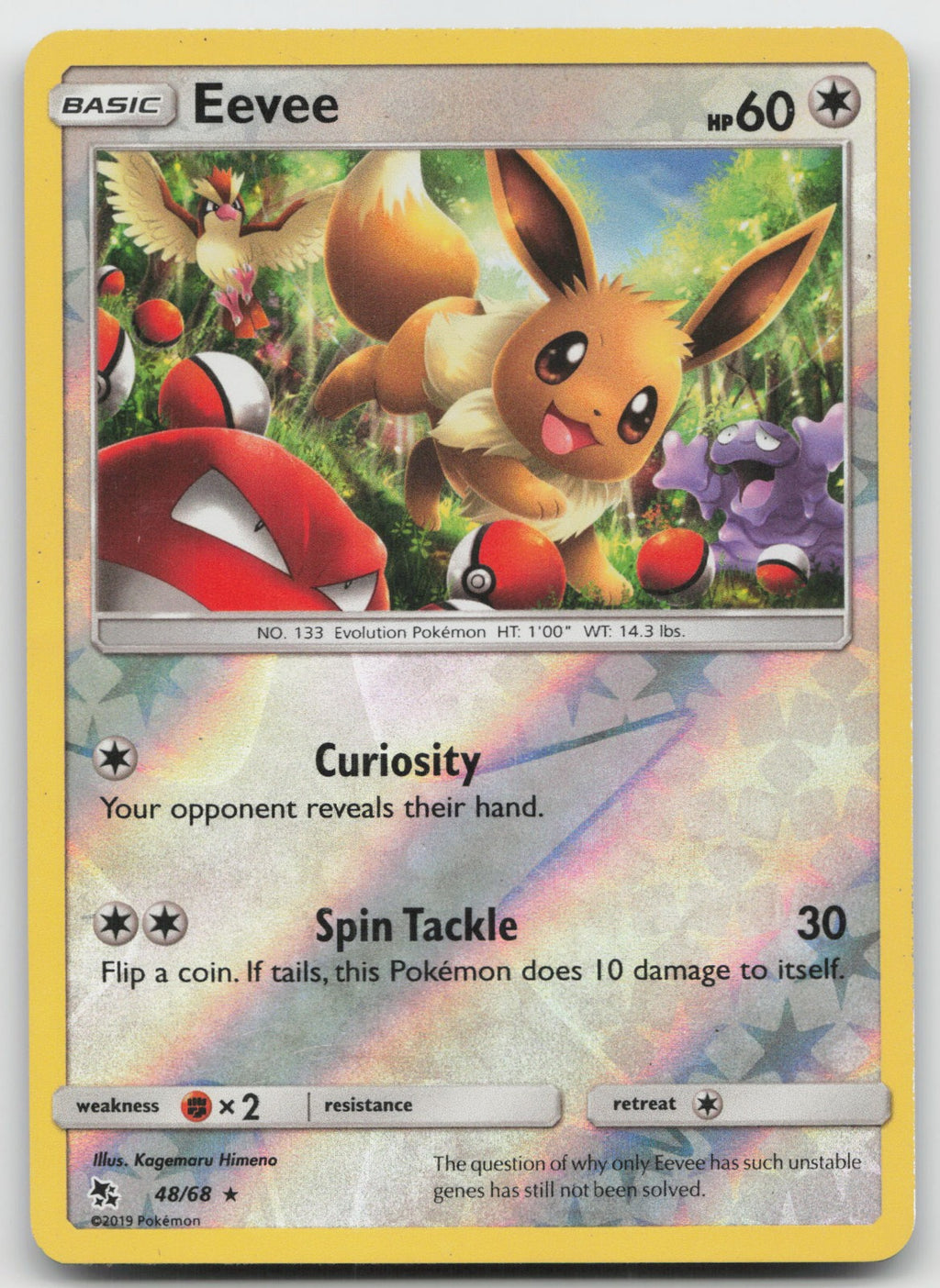 Eevee Reverse Holo Rare Hidden Fates 48/68 NM