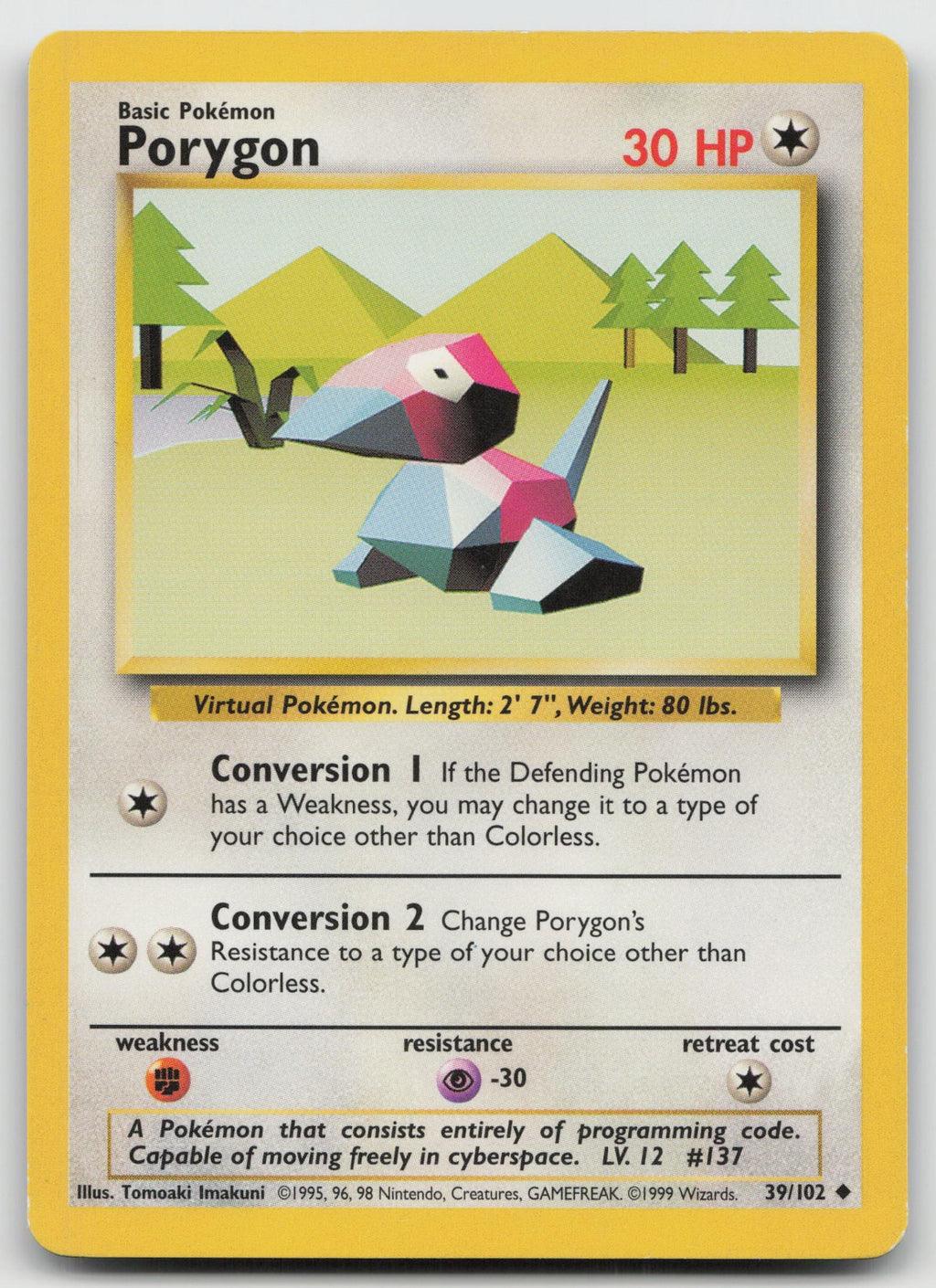 Porygon Uncommon Base Set 39/102 LP