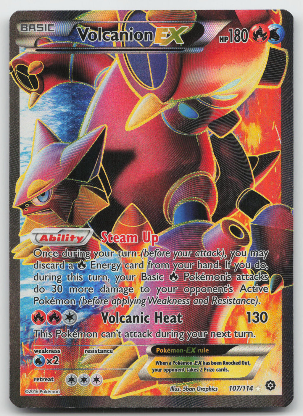 Volcanion EX (Full Art) Ultra Rare Holofoil XY - Steam Siege 107/114 LP
