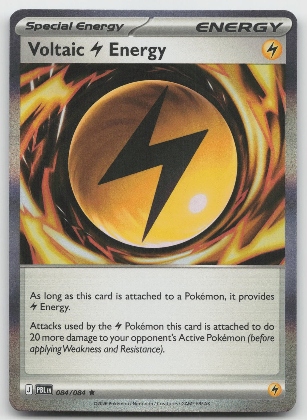 Voltaic Lightning Energy Holo Rare ME05: Pitch Black 084/084 NM