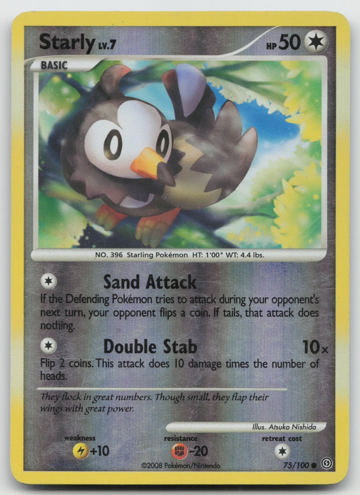 Starly Common Reverse Holo Stormfront 75/100 MP