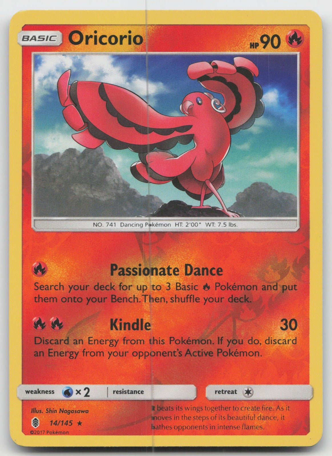 Oricorio Reverse Holo Rare SM - Guardians Rising 14/145 LP