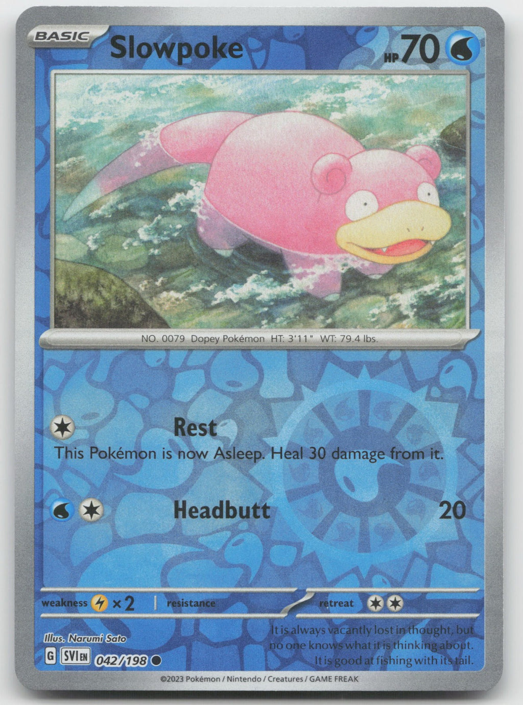 Slowpoke Reverse Holo Common SV01: Scarlet & Violet Base Set 042/198 NM