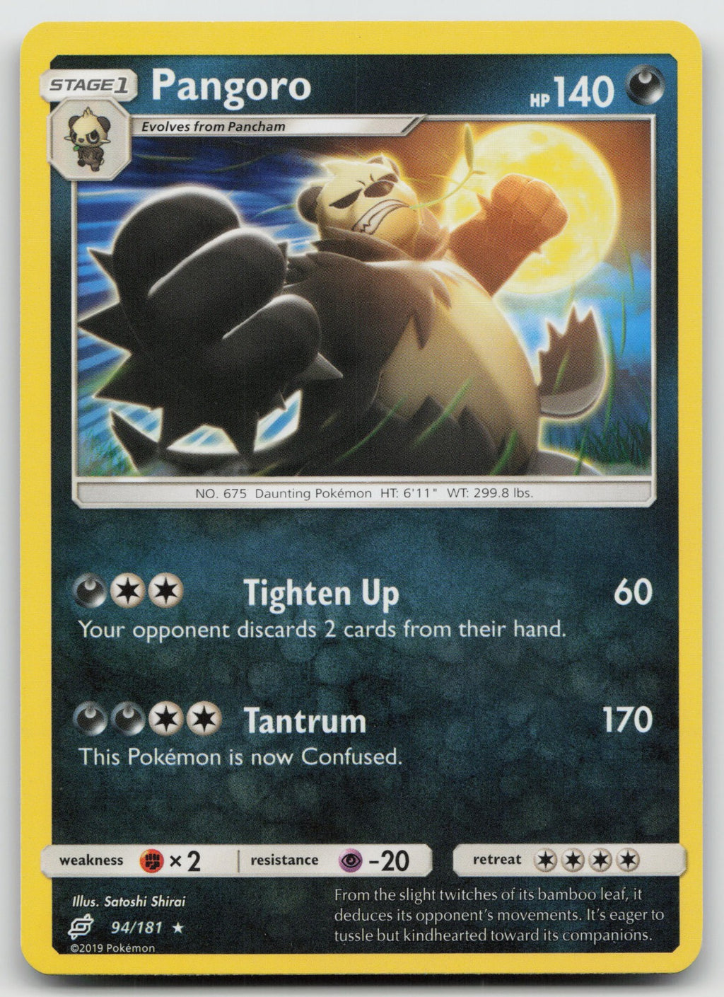 Pangoro Rare SM - Team Up 94/181 VLP