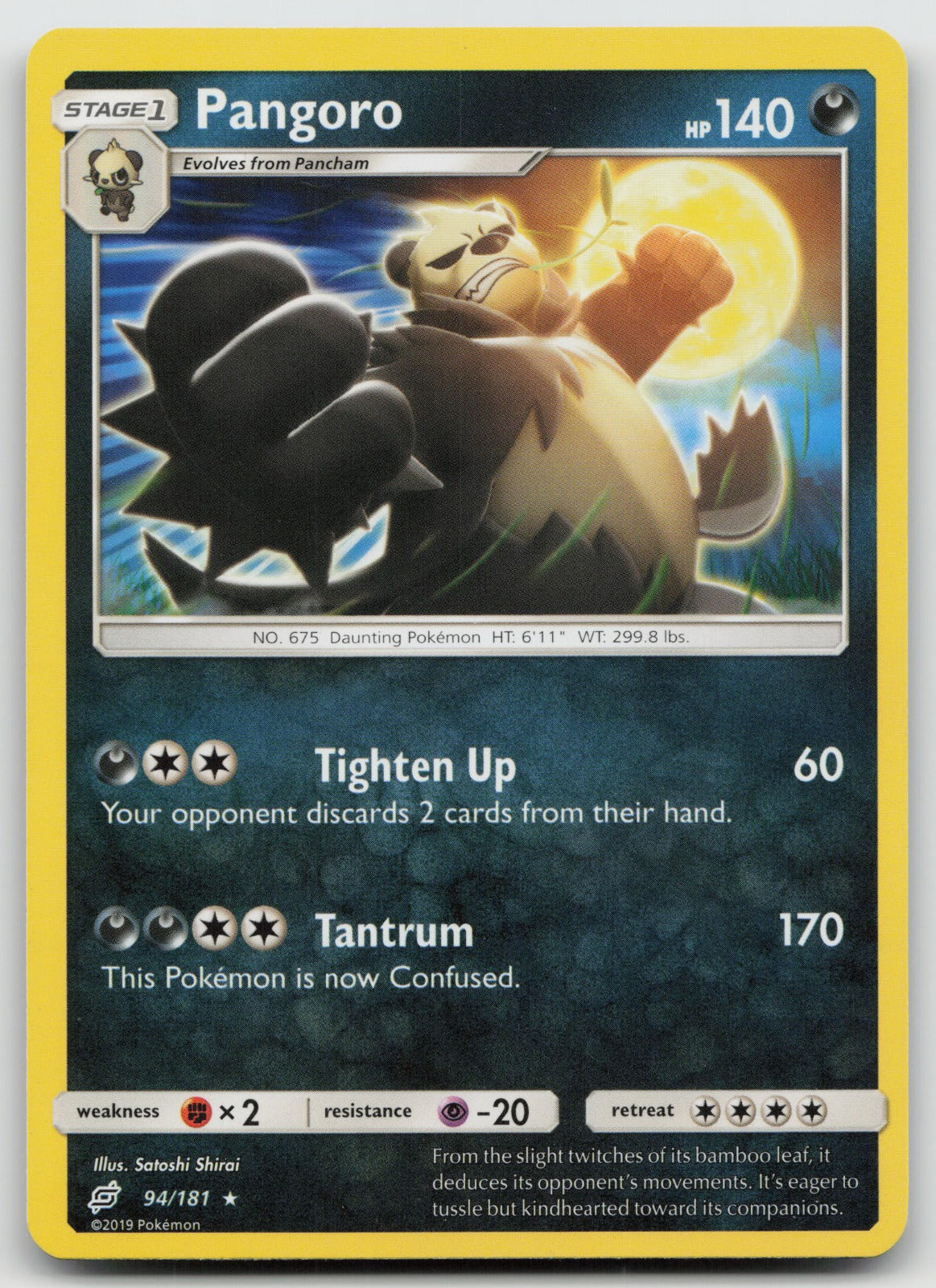 Pangoro Rare SM - Team Up 94/181 VLP