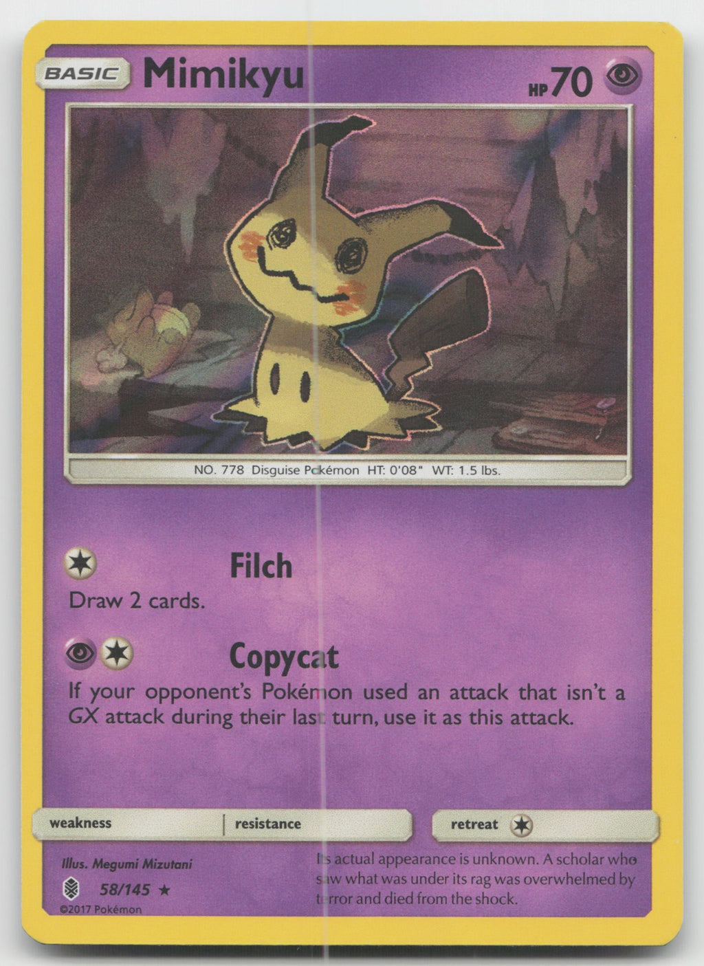 Mimikyu Holo Rare SM - Guardians Rising 58/145 LP
