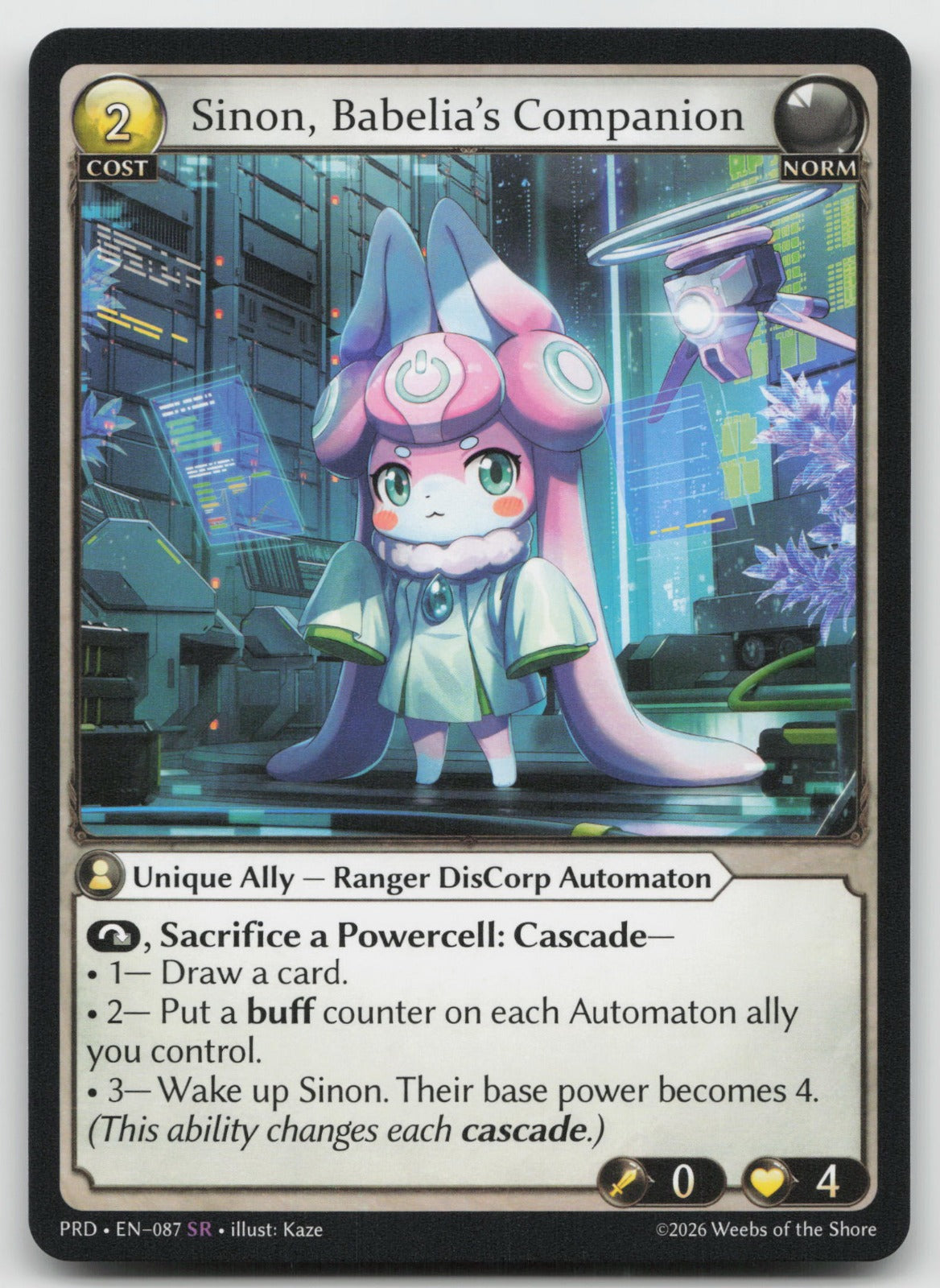 Sinon, Babelia's Companion Super Rare .asphodel/paradise 087 NM