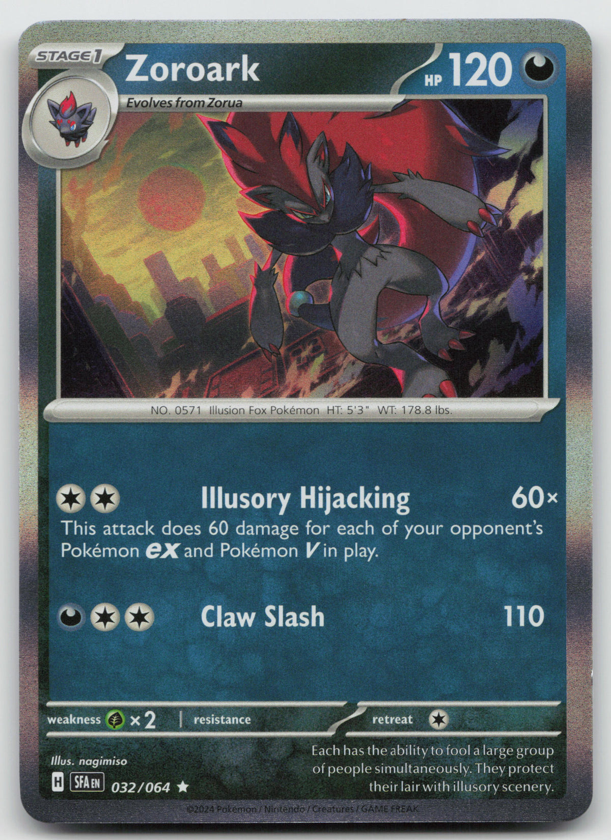 Zoroark Rare Holo SV: Shrouded Fable 032/064 NM