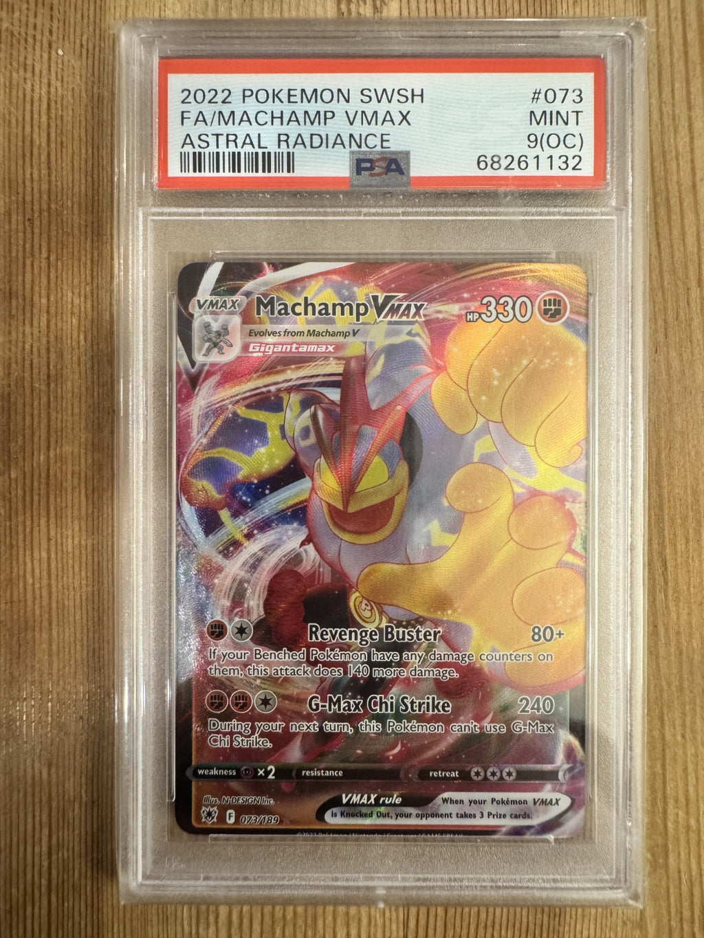 Machamp VMAX Ultra Rare Holo SWSH10: Astral Radiance 073/189 PSA 9 (OC)