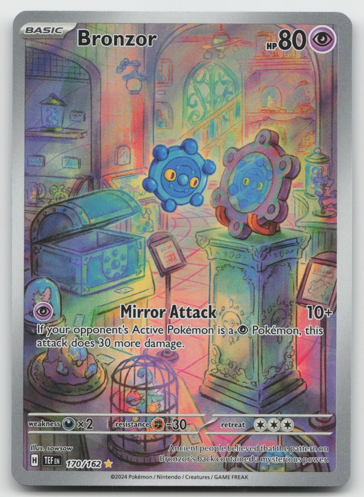 Bronzor Holo Illustration Rare SV05: Temporal Forces 170/162 NM