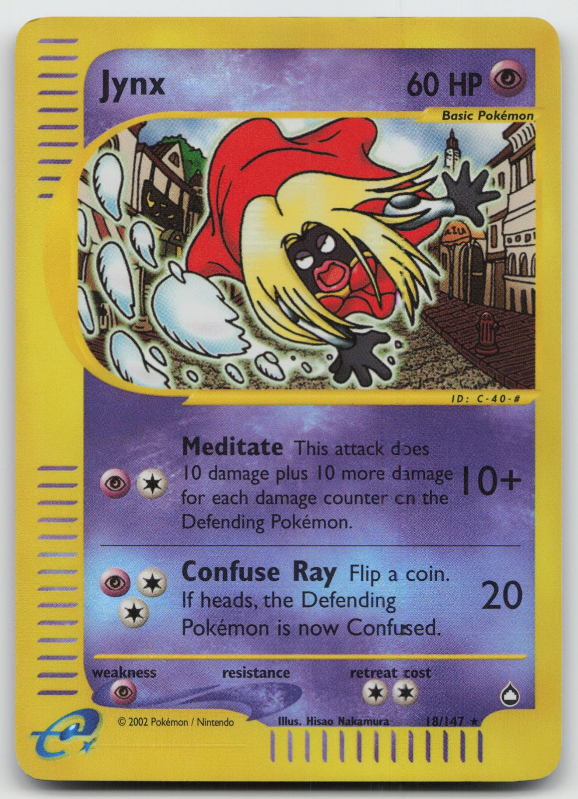 Jynx Rare Reverse Holo Aquapolis 18/147 MP