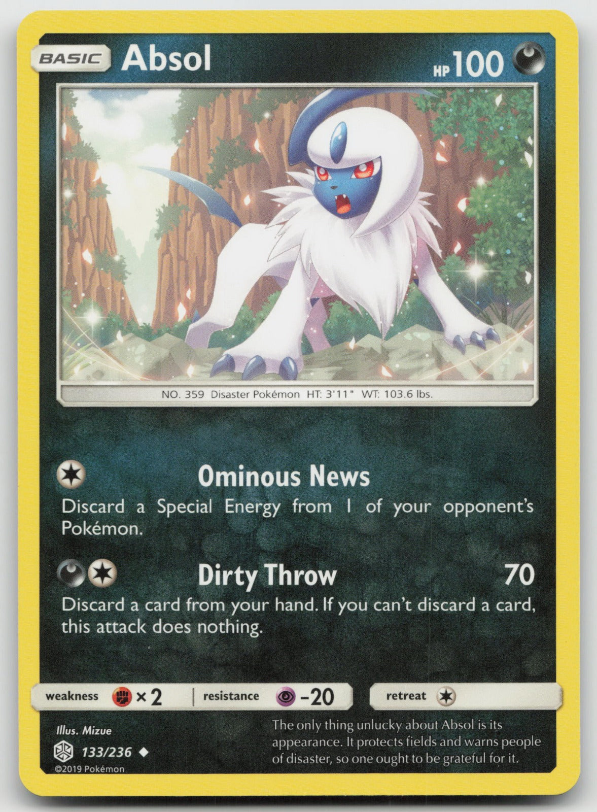 Absol Uncommon SM - Cosmic Eclipse 133/236 NM